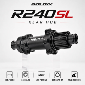 GOLDIX | GOLDIX R240SL Road Bike Hub 24H Front Rear Center Lock Disc Brake 36T Ratchet Ultra Light 260g Quick Release Thru Axle Cycling H