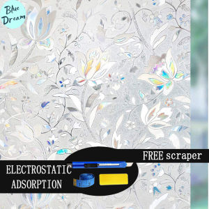 Màng Dán Cửa Sổ Màng Dán Trang Trí Riêng Tư Tĩnh Điện Miếng Dán Cửa Sổ Không Dính Màng Che Cửa Sổ Chống Tia UV Có Thể Tháo Rời & Tái Sử Dụng