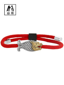 สร้อยข้อมือเงิน S990 ดีไซน์ดั้งเดิมสำหรับผู้ชาย ปีใหม่ 2025 สัตว์ปีศาจพญานาคสีแดง ของขวัญที่สร้างสรรค์และเป็นเอกลักษณ์