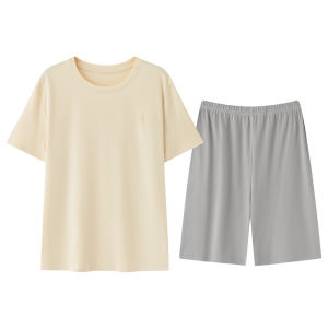 Bộ đồ ngủ nam MiiOW vải cotton tay ngắn quần short thoáng khí - mùa hè