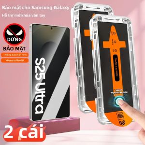 NNBILI 2 Miếng Dán Bảo Vệ Màn Hình Riêng Tư Cho Samsung Galaxy S25/S24/S21/S22/S23 Ultra/Plus Kính Cường Lực Chống Gián Điệp Chống Vân Tay Với Công Cụ Tự Động Lắp Đặt