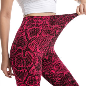 Serpentine Print Slim Yoga Pants Hip Snake Pattern Print Silm Yoga Leggings