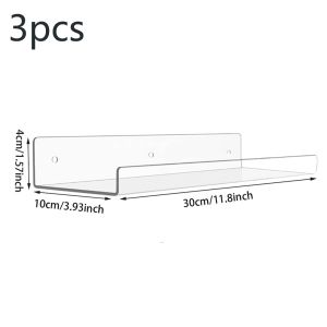 Bathroom Bedroom Kitchen Living Room Multifunctional Clear Acrylic Wall Mounted Display Shelf Multi-Purpose Storage Organizer