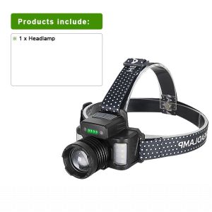 2026 NEW Powerful IR Sensor Headlamp Zoomable Rechargeable LED Headlight Built-in battery 1800M Head Flashlight Fishing Lantern