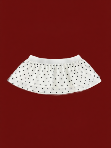 Wave Dot Adjustable Waist Short Skirt