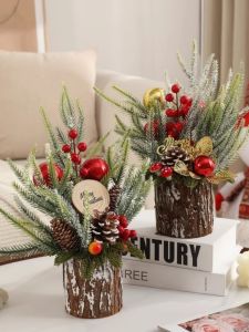 Christmas Mini Desktop Christmas Tree 2023 New Arrival Fancy Ins Style Small Ornaments Scene Layout Small Gift