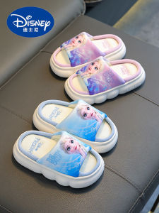รองเท้าแตะเด็กผ้าลินินลายเจ้าหญิงอีซ่า ฤดูใบไม้ผลิและฤดูใบไม้ร่วง รองเท้าแตะเด็กผู้หญิงระบายอากาศได้ดี กันลื่น พื้นหนา รองเท้าแตะพื้นเย็นสำหรับเด็ก