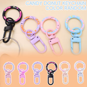 【♡Lovely girls house♡】10Pcs Colorful Donut Keychain Bag Pendant Gift Key Holder