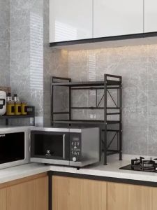Rak Microwave Oven Rak Panci Rak Penyimpanan Serbaguna Rak Bumbu Dapur