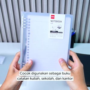 Deli Loose-leaf Notebook / Binder / Buku Catatan A5 60 Lembar 8 Ring EN036
