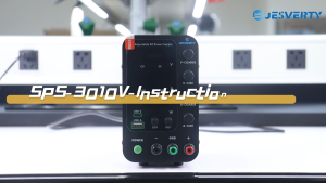 Jesverty DC Power Supply Variable 0-32V 0-10A Switching Bench Power Supply with 20W USB & Type-C Quick-Charge Encoder Corase & Fine Adjustment Knob Output Switch 4-Digit LED Display - SPS-3010V