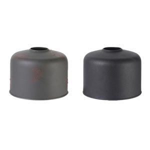 Swante Gas Canister Protective Cover Metal Retro Gas Tank Protector One-Piece for Outdoor Hiking Backpacking Equipment