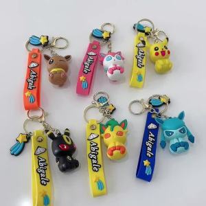 Bandai | 1 Pc Cartoon Pokemon Action Figures Keychain Cute Eeveelution Eevee Pvc Model Collection Kid Gift Toy