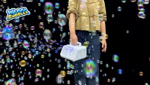 Automatic Bubble Machine for Party Electric Bubble Blower with 2 Fans 20000+ Bubbles Machine for Kids Birthday Christmas Party Colorful Soap Water Bubble Maker with Bubble Water