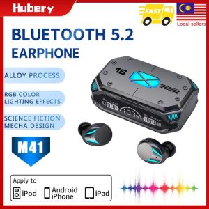 JTKE M41 Bluetooth Earphones 5.3 Cool Battle Mech Gaming Earphones TWS Wireless Bluetooth Earphones Stereo Design Earphones Touch Earphones with Microphone Waterproof Earphones