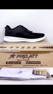 FIURI - Pro ATT - PA 700 HITAM PUTIH 39-44 - Sepatu Kets Pria - Sepatu Sneakers Pria - Sepatu Olahraga Sport Pria - Sepatu Casual - Sepatu Jogging Lari Fitness Gym Senam Pria - Sepatu Cowok - Sepatu Sekolah Bertali SD SMP SMA