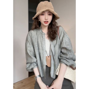 Loose Long Sleeve Womens Sun Protection Shirt Luxury Feel Outerwear Short Top Commute Style Pure Color 2025 Summer New Arrival