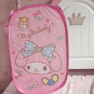 Foldable Home Use Bathroom Dirty Clothes Basket Cute Mesh Laundry Hamper for Student Dormitory Household Washing Basket