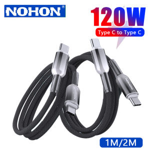 NOHON 1-2PCS 120W 1m 2m USB C To USB Type C Cable Fast Charging Charger Cord USB-C Type C Cable For iPhone Huawei Samsung Xiaomi