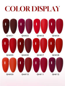 1-12pcs 15ml Autumn Nail Temperament Queen Red Gel Nail Polish UV LED Curing Holiday Womens Gift Nail Art Daily Supplies