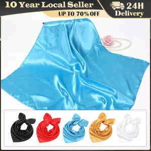 Women New Plain Satin Solid Color 60x60cm Square Scarf Girl Simulation Silk Performance Small Scarves Best Party Gift