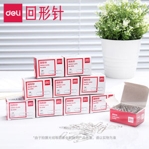 Deli Office Supplies Metal Paper Clips Storage Box 0018 Tube Large Box Student Use Colorful U-Shaped Pins Triangle Pattern