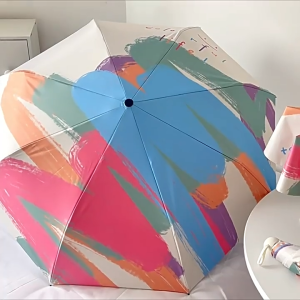 Colorful graffiti folding umbrella UV-protective automatic/manual umbrella Mini portable umbrella