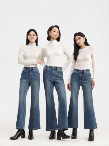 HIPPIE MISS | For Petite Boho Style Flare Jeans Four-way Stretch 9 Tenth Pants