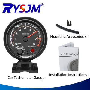 RYSJM | Universal 0-8000 RPM Black Tachometer Gauge Digital pointer 12V Tachometer Gauge with Backlight For 1-8 Cylinders