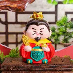 Lucky Wealthy God Figure Creative Resin Desktop Decoration New Year Gift Car Decorative Item Festive Office Desk Decoration