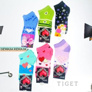 6 / 3 PCS Kaos Kaki Pendek ZHENXIU Wanita Cewe Cewek Perempuan Semata Kaki Dewasa Remaja Motif Lucu