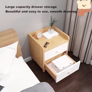 【📍Surabaya】Meja Nakas Kayu Putih Meja Samping Kamar Tidur Meja Kamar Minimalis Bedside Table