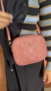 TAS SELEMPANG WANITA 2IN1 HANDBAG POUCH KULIT BAHAN TEBAL MOTIF KOTAK KECIL