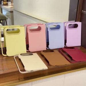 szhaiyu | For iPhone 18 Fold iPhone Duo Luxury Fashion Solid Color Frosted Phone Case With Lens Protector Shockproof Back Covers Funda