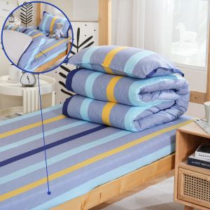 Pure Cotton Diagonal Stripe Bedding Three-Piece Set for Dormitory High School Students Upper And Lower Bunk Beds Whole Set
