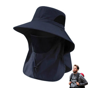 Womens Bucket Hat with Neck Cover Breathable Wide Brim Summer UV Protection Hat for Summer Beach Fishing Hiking