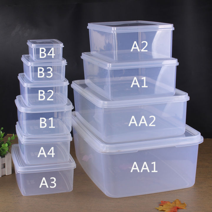 A4 Plastic Transparent Storage Box Small Size with Lid Narrow Shape