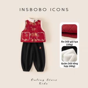 insbobo | Bộ Đồ Trẻ Em Phong Cách Trung Quốc Mới Dày