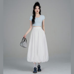 Váy Chữ a Xếp Ly Trắng Cạp Cao Cho Nữ Mùa Xuân Hè Váy Midi Kẻ Caro Phong Cách Công Sở Váy Chữ a Xếp Ly Nhỏ