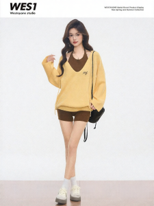 WESTAYONE | Áo Hoodie Len Hàn Quốc Phong Cách Dễ Thương Thoải Mái
