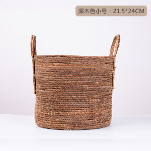 Nordic Simple Handwoven Rattan Flower Basket Home Decoration Plant Potted Simulation Flower Pot Grass Woven Basket Handheld