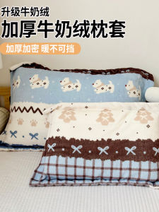 Winter Childrens Pillowcases 30x50 Cartoon Nursery Baby Coral Fleece Milk Velvet Pillowcases 40x60 Core Cover Washable