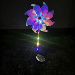 Newest Solar Windmill Light LED Artificial Flower Lights Used For Outdoor Yard Lawn Light GardenLawnFenceChristmasDecoration