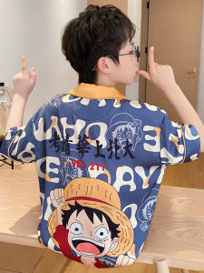 SHAPRA | Summer Silky Thin Short Sleeve Cartoon One Piece Boys Pajamas