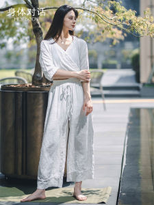 heybody | Zen Inspired Spring Summer Yoga Outfit Set Loose Shirt Trousers