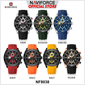 NAVIFORCE Watch For Man Waterproof Sports Chronograph rubber Wristwatch 8038