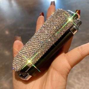 Portable Mini Diamond Embedded Folding Comb High End Air Cushion Comb Luxury High Definition Makeup Mirror Comb Integrated Elegant Gift