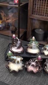 Nexlent Ceramics Backflow Incense Burner Indoor Incense Sandalwood Burner Home Decorat