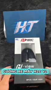 Kính chiếu hậu xe máy H2C-View nhôm CNC mẫu V2 mới thiết kế đẹp mắt dùng cho tất cả dòng xe