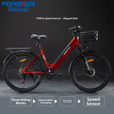 FOREVER | Detachable Lithium Battery Pedal Assist Mountain Commuter Electric Bike